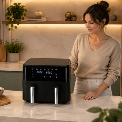 15L 2400W Digital Air Fryer, Oil-Free Hot Air Fryer Oven, Extra Large Capacity, Touchscreen Display Adjustable Temperature