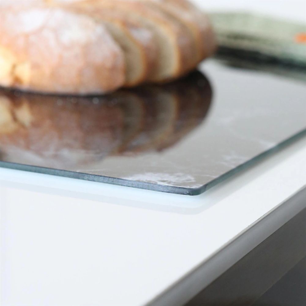 Harbour Housewares Glass Chopping Board 50 × 40 cm, Marble Kitchen Worktop Saver, Tempered Glass Cutting Board