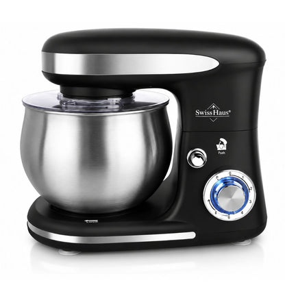 Swiss Haus Stand Mixer 1300W, 5L Large Capacity Stainless Steel Bowl,6-Speed+Pulse Function Electric Kitchen Mixer