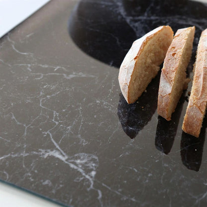 Harbour Housewares Glass Chopping Board 50 × 40 cm, Marble Kitchen Worktop Saver, Tempered Glass Cutting Board