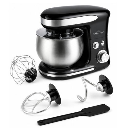 Swiss Haus Stand Mixer 1300W, 5L Large Capacity Stainless Steel Bowl,6-Speed+Pulse Function Electric Kitchen Mixer