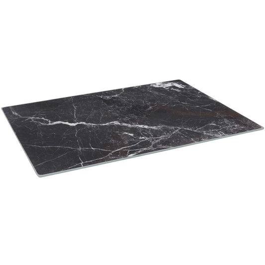 Harbour Housewares Glass Chopping Board 50 × 40 cm, Marble Kitchen Worktop Saver, Tempered Glass Cutting Board
