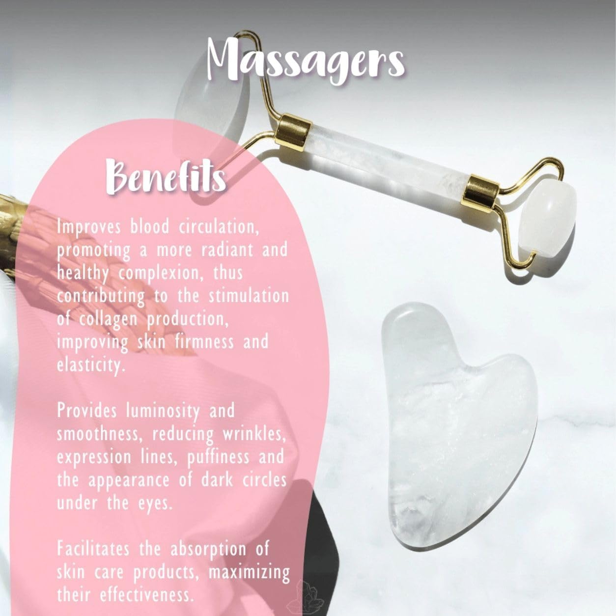Jade Roller and Gua Sha Facial Set Natural Stone Facial Roller, Gua Sha Massage Tool, Skincare, Puffiness Reduction, Beauty Set