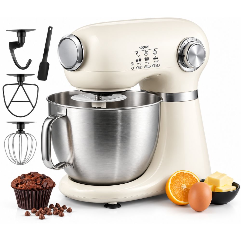 Swiss Haus  Mixer 1000W, 5L Large Capacity Bowl, 12-Speed Multi-Purpose Electric Kitchen Mixer   Kneading & Baking